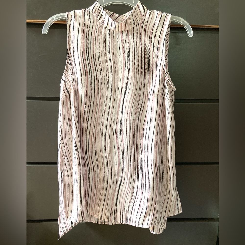 Apt. 9 Black, Cream & Pink Striped Tunic Top